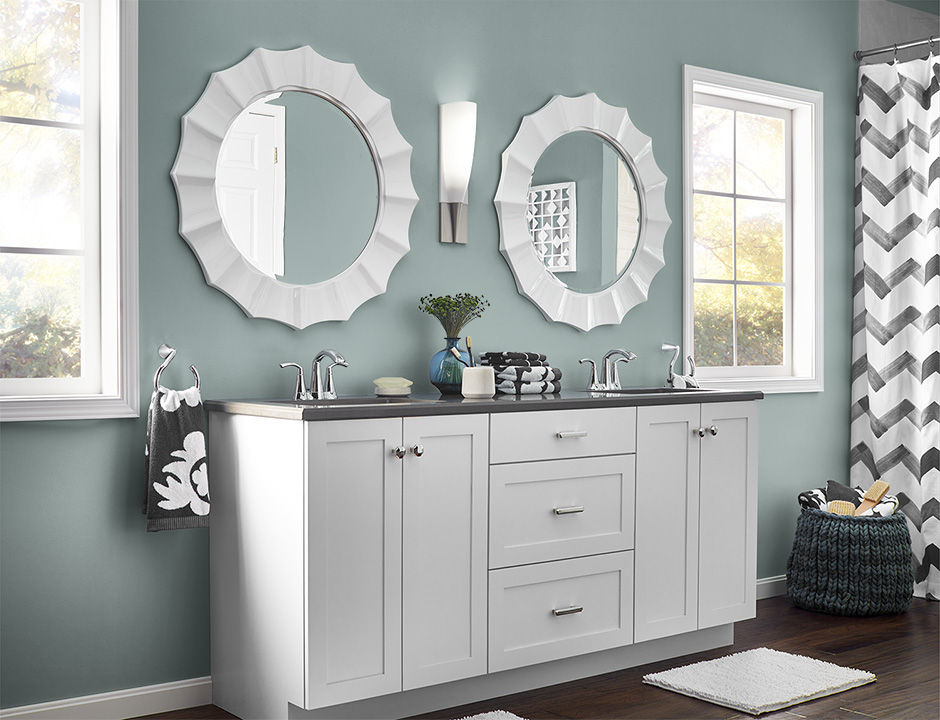 Bathroom painted in JUNE GLOOM