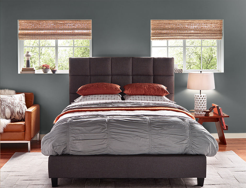 Bedroom painted in TYPEWRITER