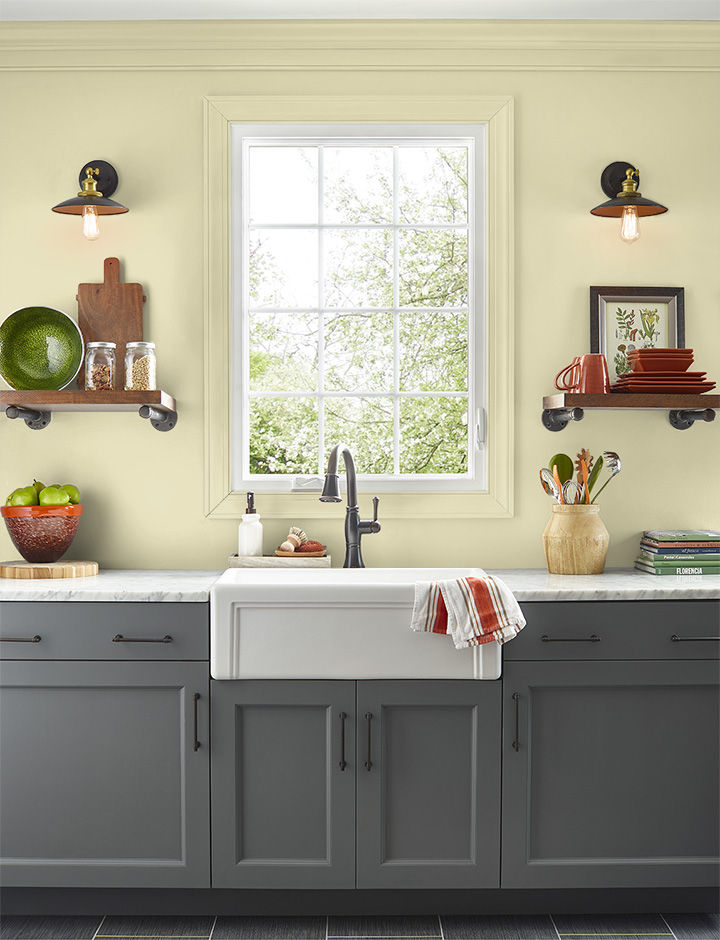 Kitchen painted in TENDER SHOOTS