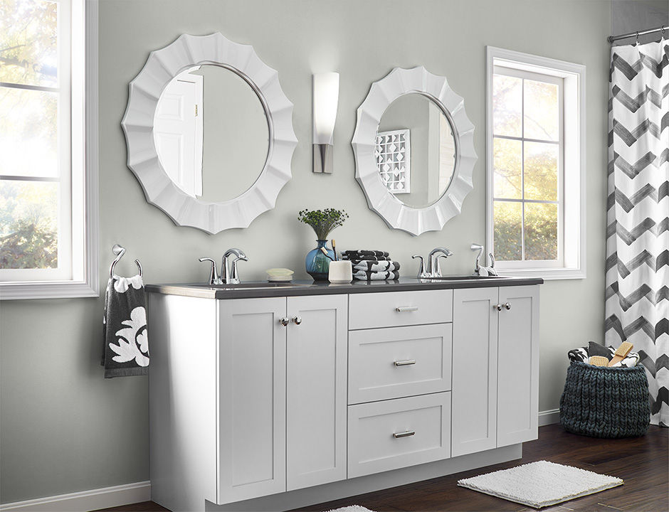 Bathroom painted in LODEN FROST