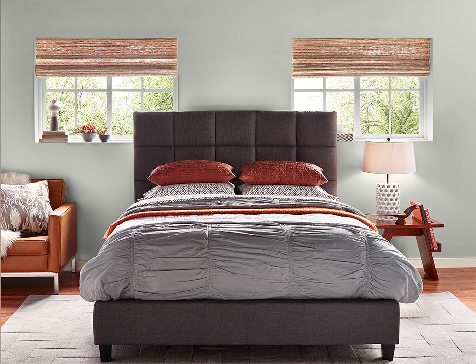 Bedroom painted in LODEN FROST