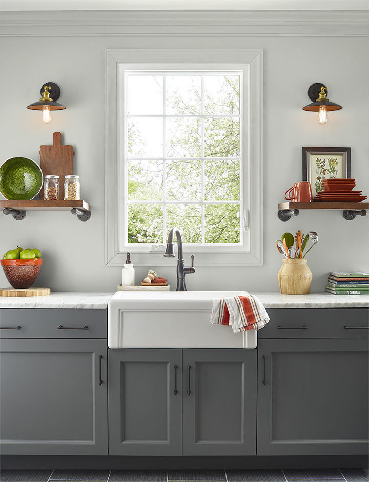 Kitchen painted in LODEN FROST