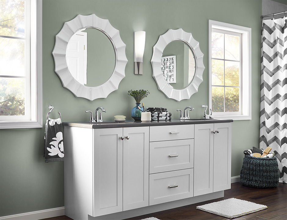 Bathroom painted in WEEPING WILLOW