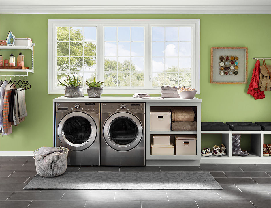 Laundry painted in LUSH GREEN