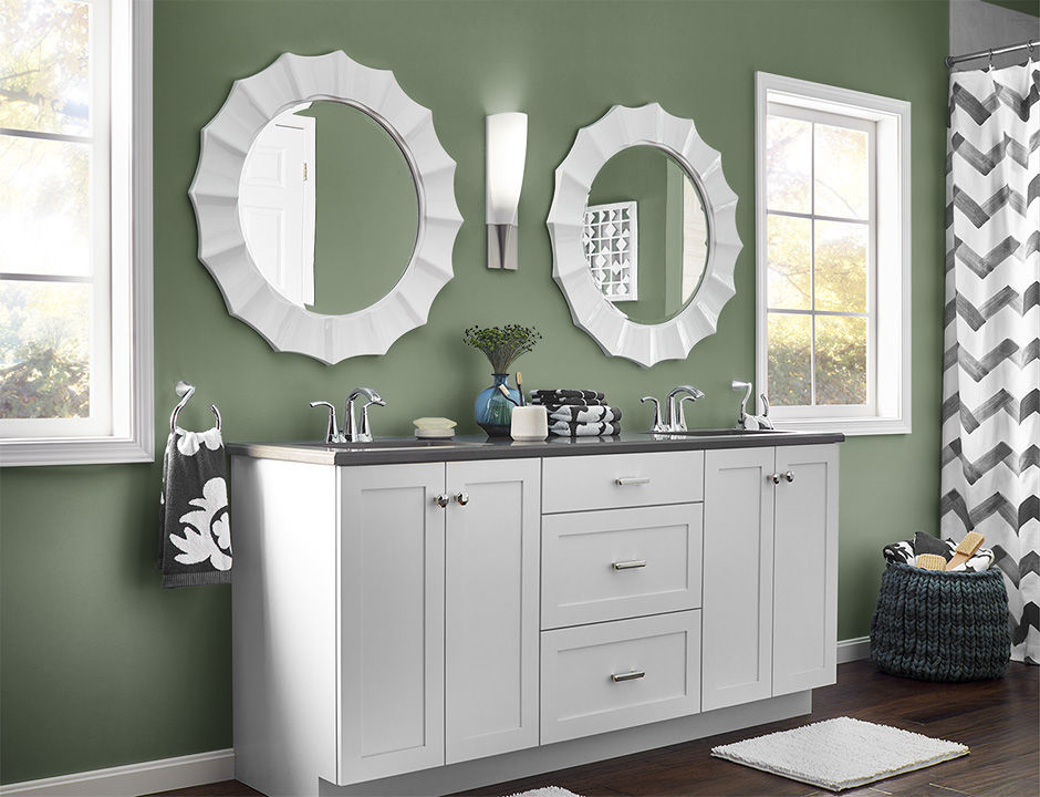 Bathroom painted in PEACEFUL FOREST