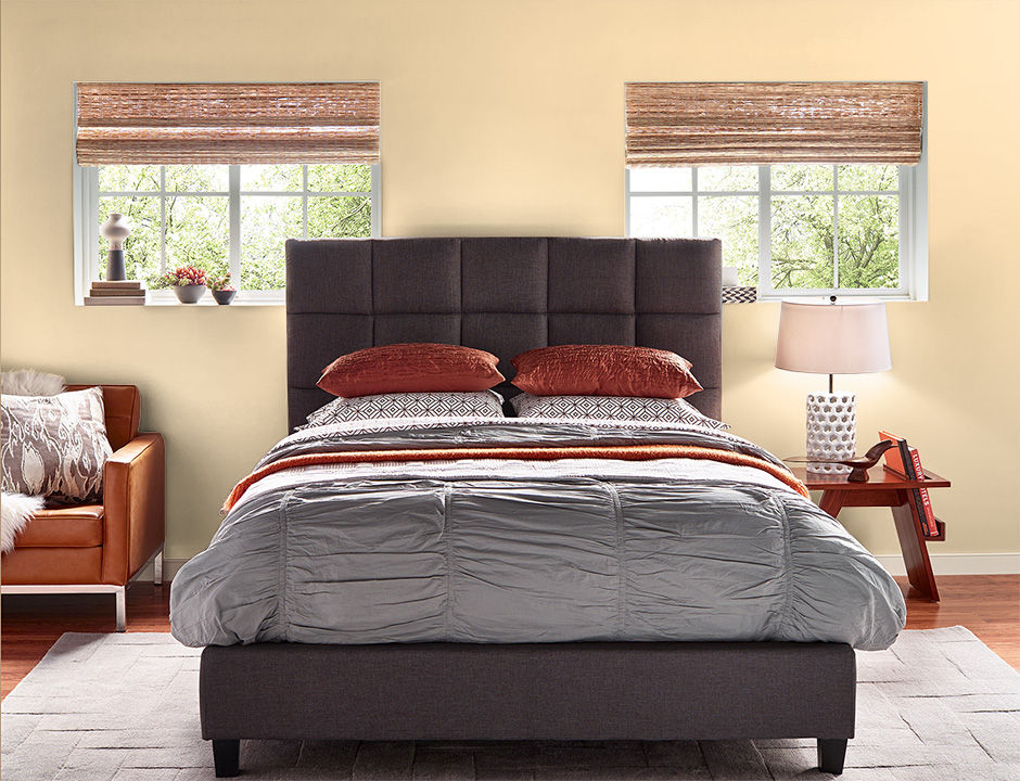 Bedroom painted in GOLDEN FEATHER