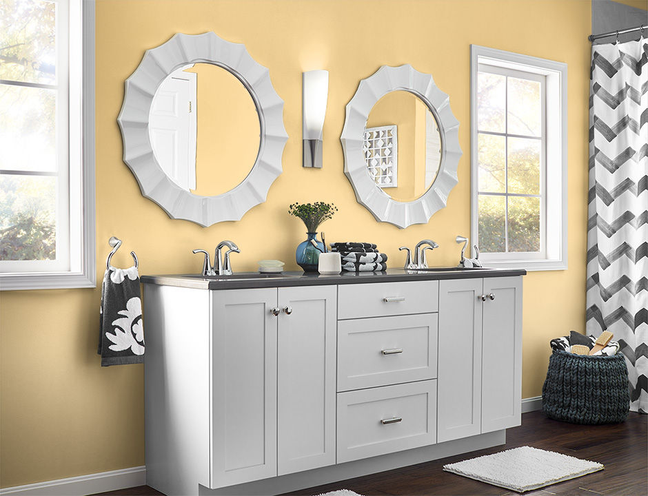 Bathroom painted in JAZZ AGE YELLOW