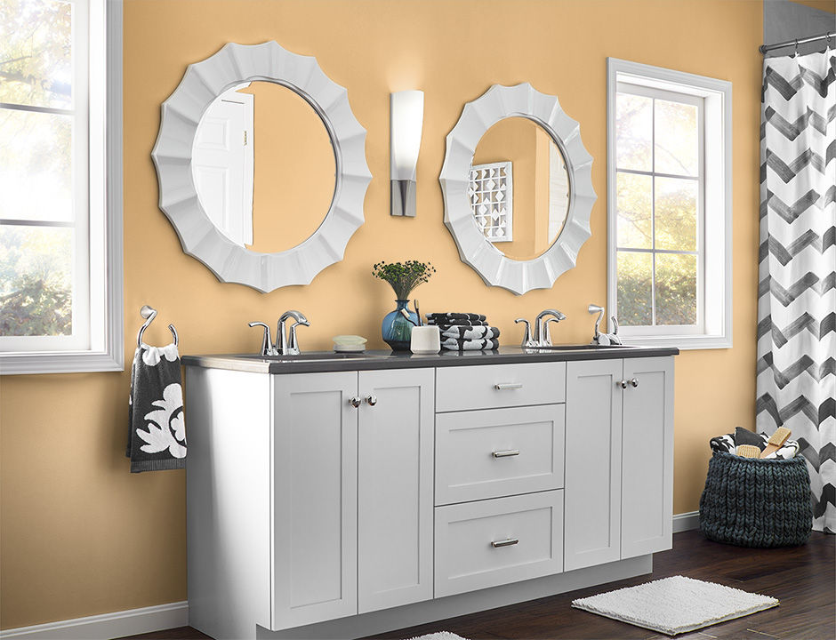 Bathroom painted in CANARY SONG