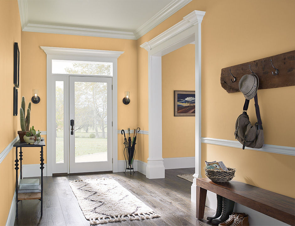 Foyer painted in CANARY SONG