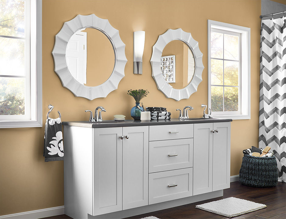 Bathroom painted in GOLDEN COMPASS