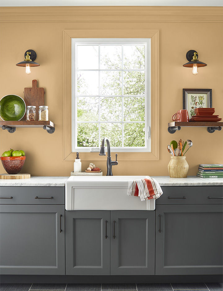 Kitchen painted in GOLDEN COMPASS