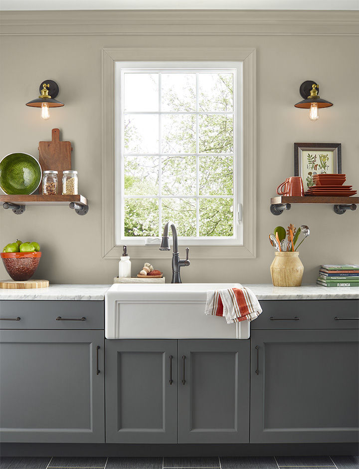Kitchen painted in ALMOST SAGE