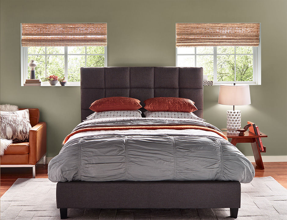 Bedroom painted in GRAPE ARBOR