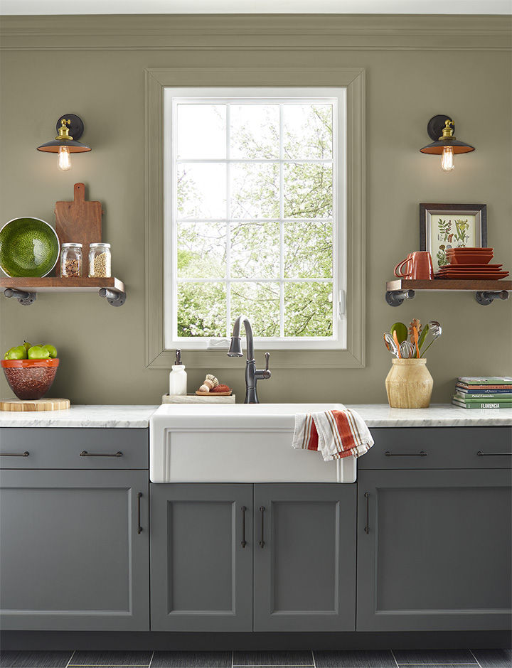 Kitchen painted in GRAPE ARBOR