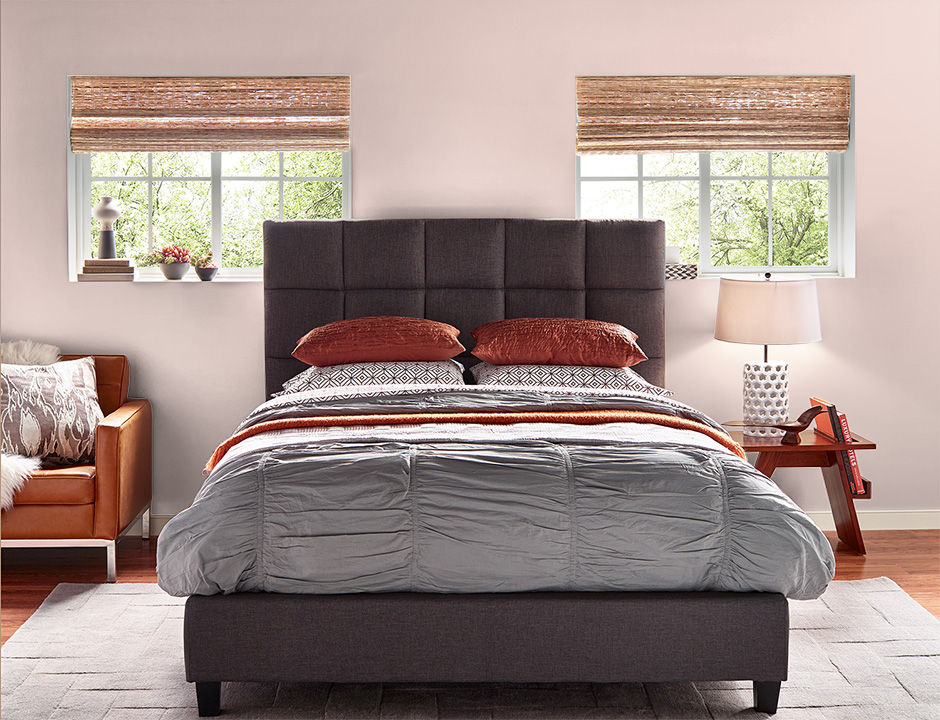 Bedroom painted in FLAPPER PINK