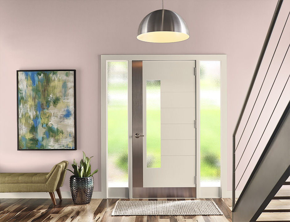 Entryway painted in FLAPPER PINK