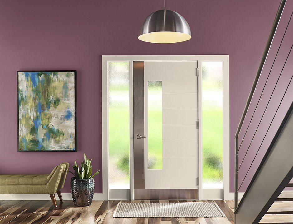 Entryway painted in CRIMSON VELVET