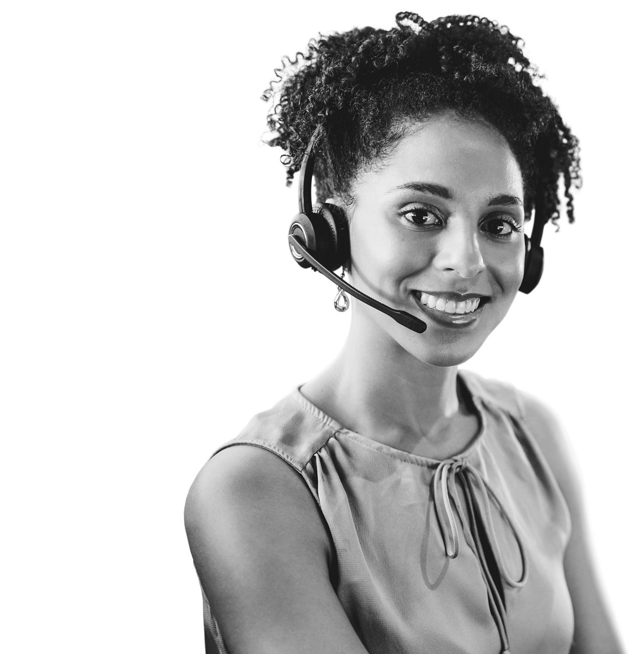 smiling woman with headset