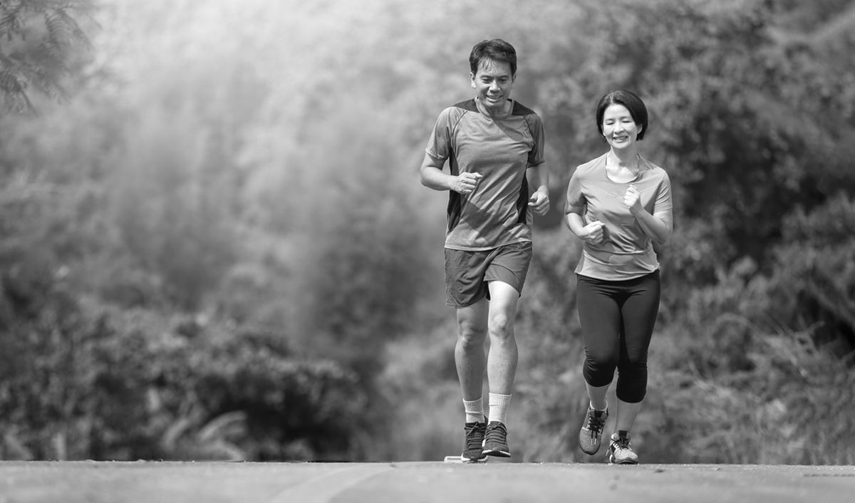 Couple running