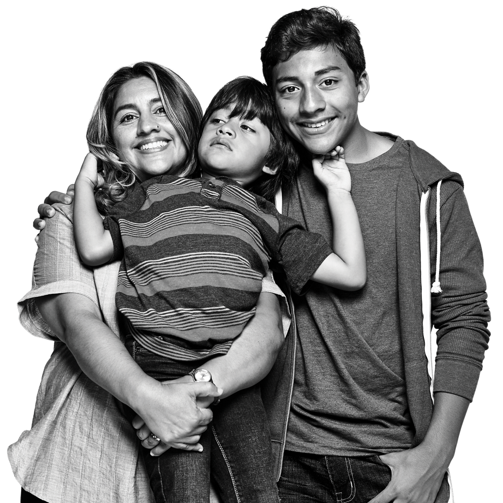 Hispanic three generation extended family