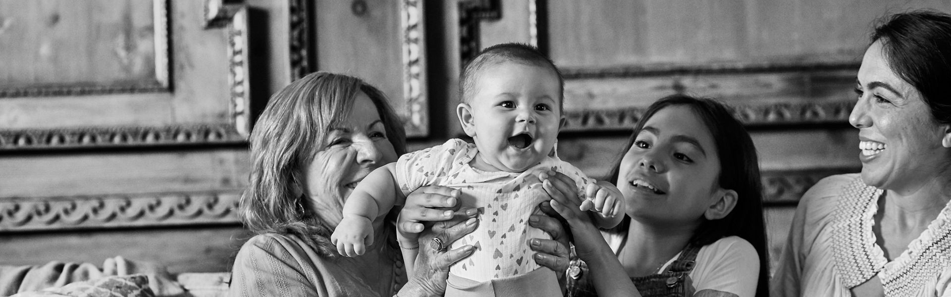 Multi-generation women - grandmother, mother, and children