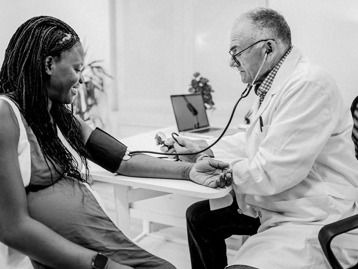 expectant mother at a health screening
