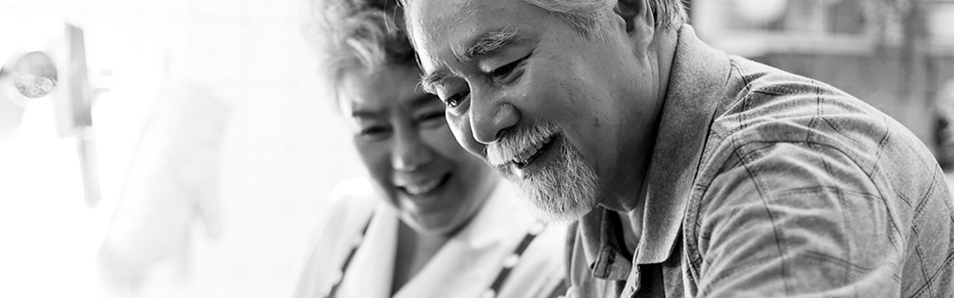 Couple smiling