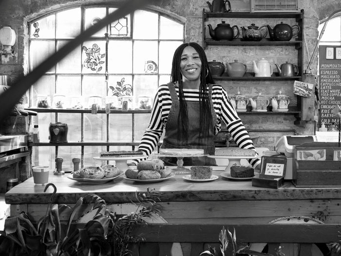 Woman at her bakery