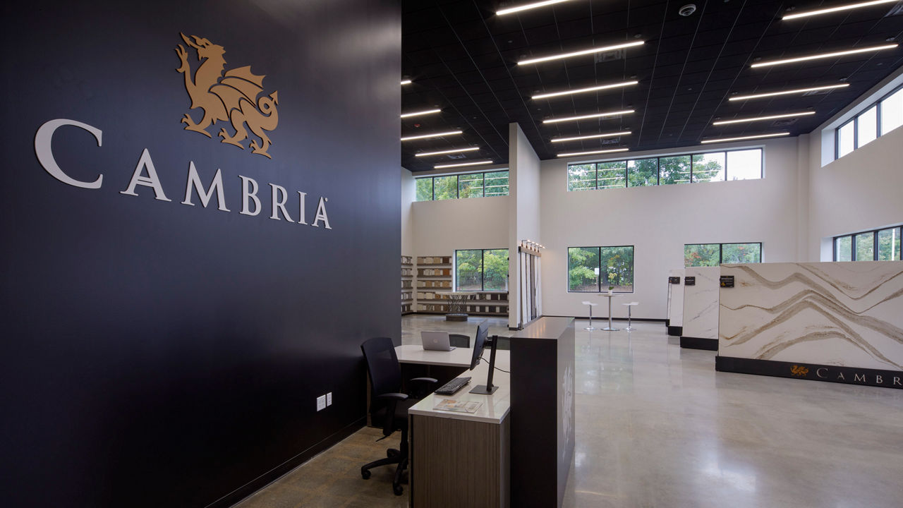 Cambria gallery and showroom front desk area