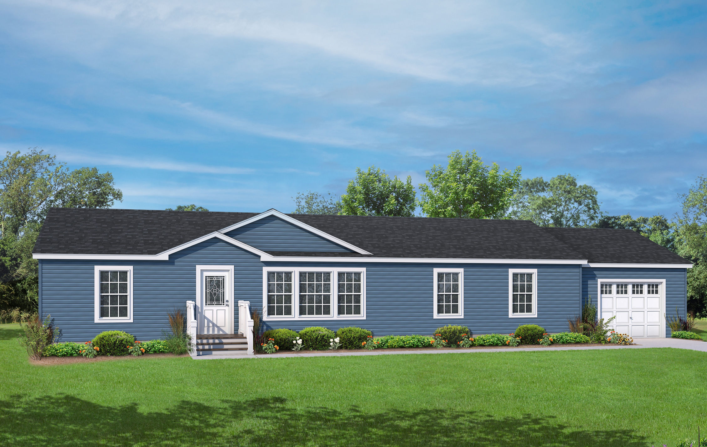 2 Car Drive Through Farmhouse Style Garage Plan with Oversized Garage Doors  | Blanco, image size:2258x1426