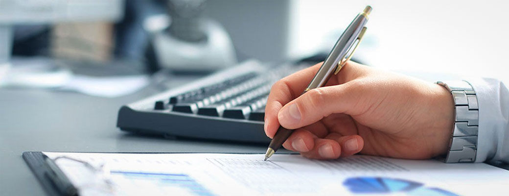 man taking notes