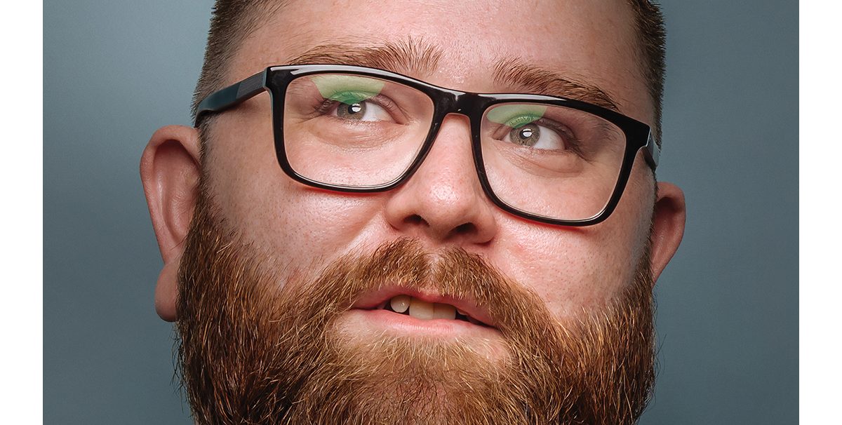 Person looking with glasses
