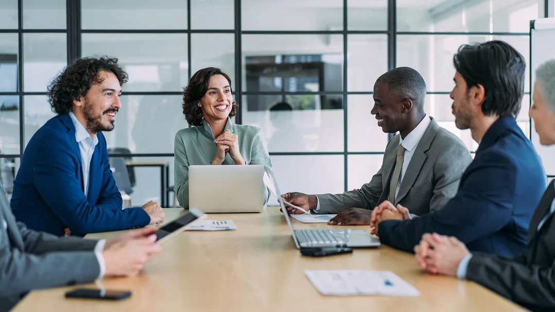 colleagues meeting in a conference room