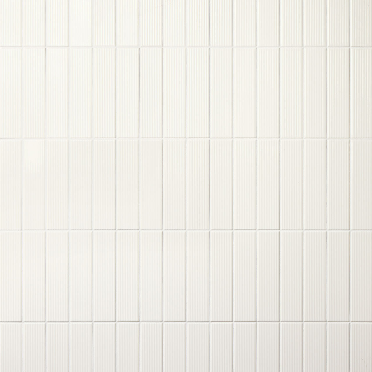 Ice White, Rectangle, 2X8, Fluted, Glossy
