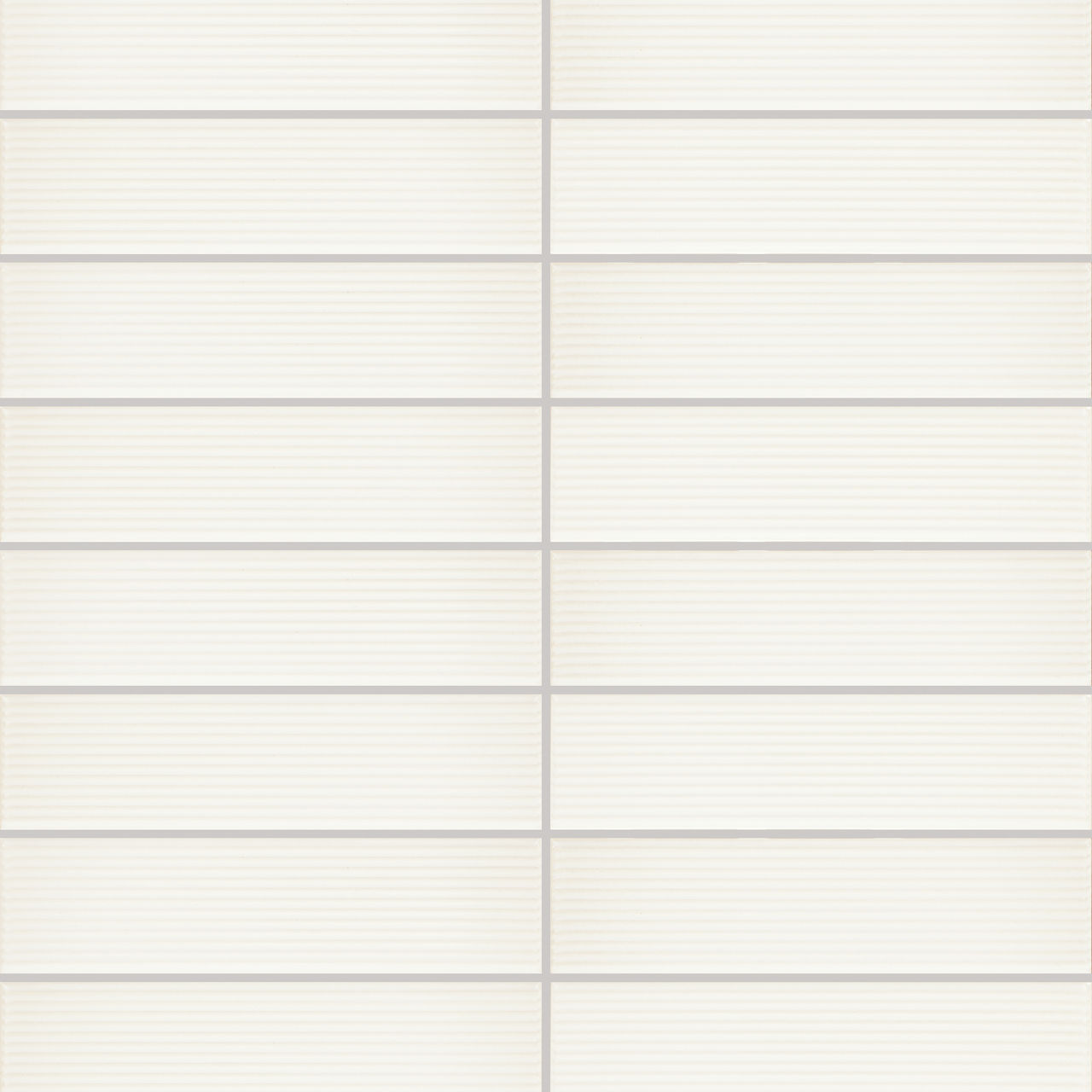 Ice White, Rectangle, 2X8, Fluted, Glossy