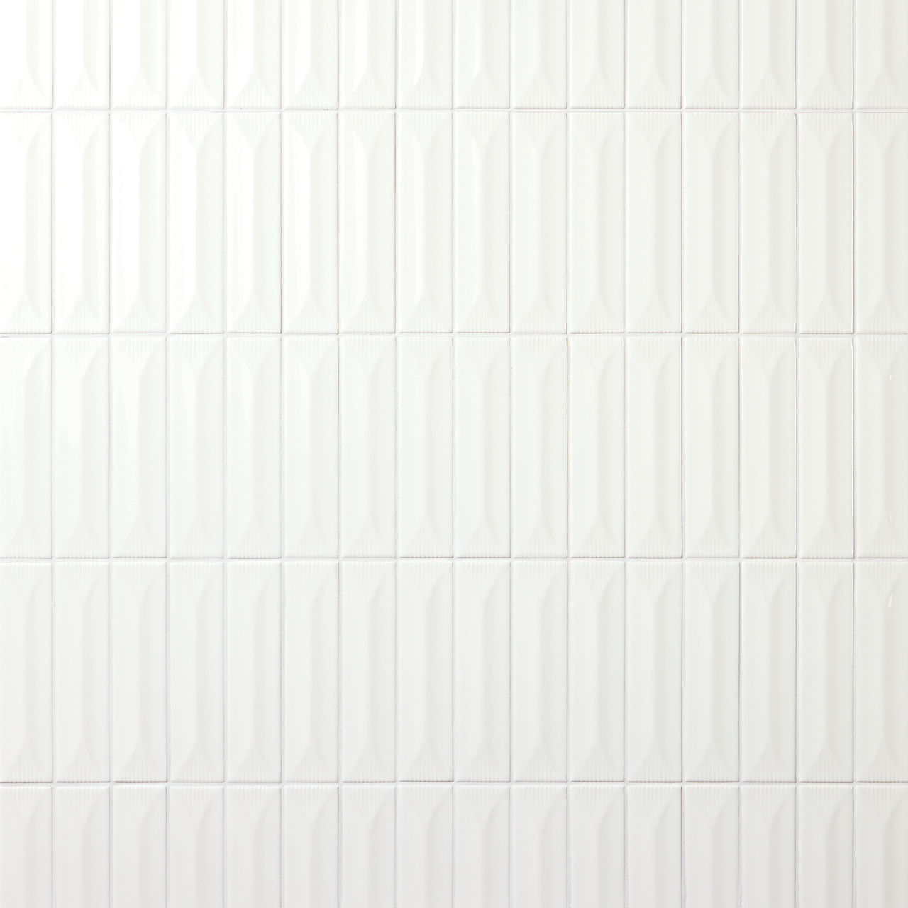 Ice White, Rectangle, 2X8, Wave Crest, Glossy