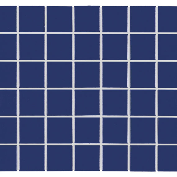 Image of a rectangular grid composed of small blue square tiles. The tiles are evenly spaced with thin light-colored grout lines forming a uniform pattern. The overall appearance is clean and minimal, suitable as a background or texture. The deep blu