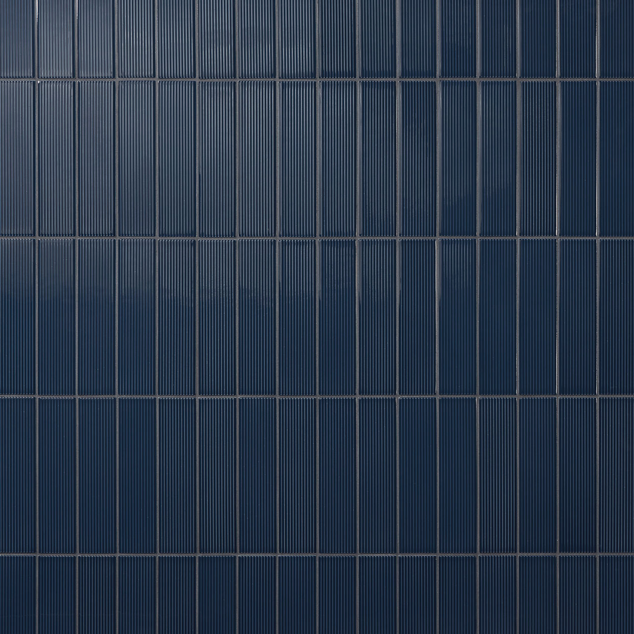 Navy, Rectangle, 2X8, Fluted, Glossy