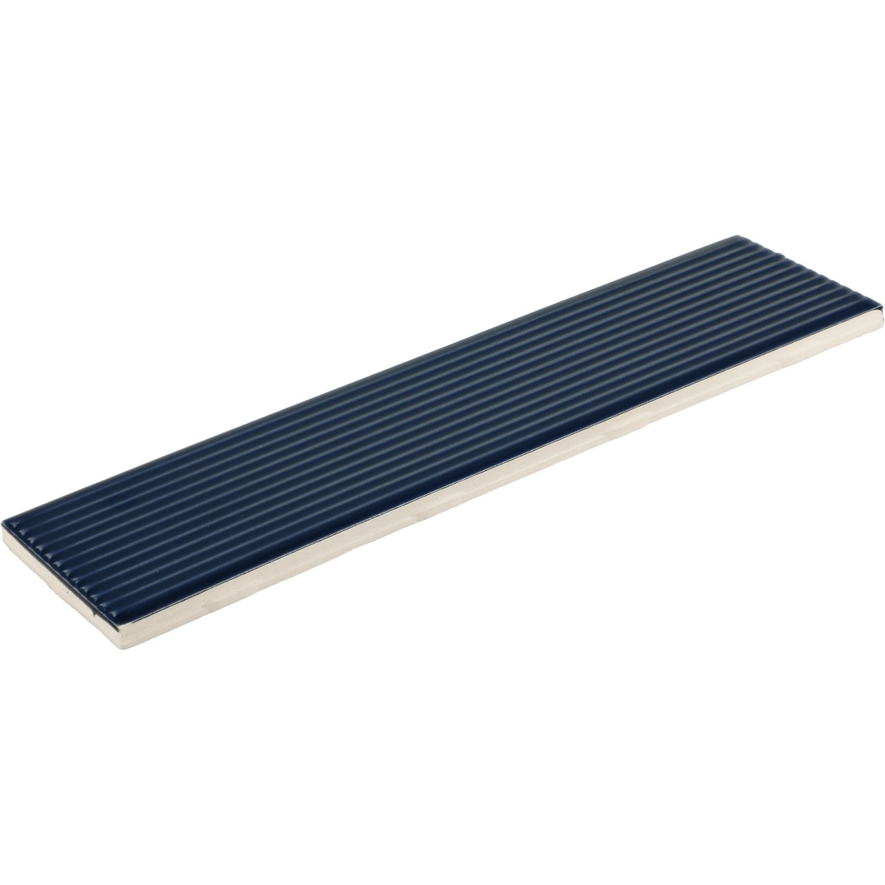 Navy, Rectangle, 2X8, Fluted, Glossy