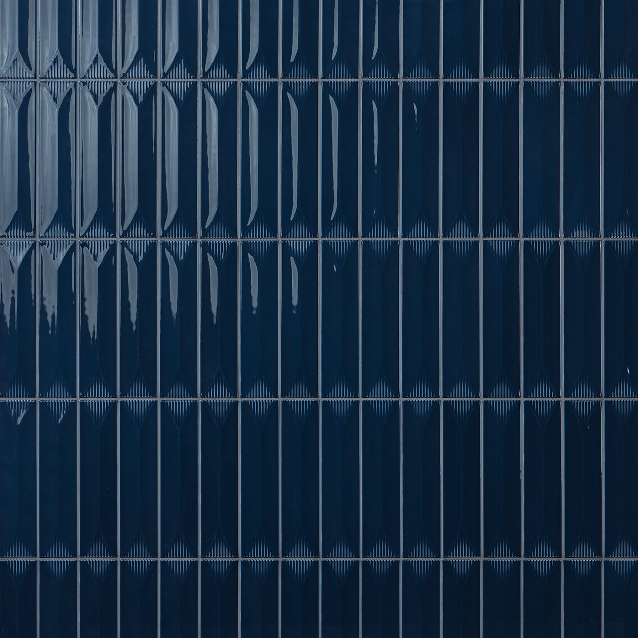 Navy, Rectangle, 2X8, Wave Crest, Glossy