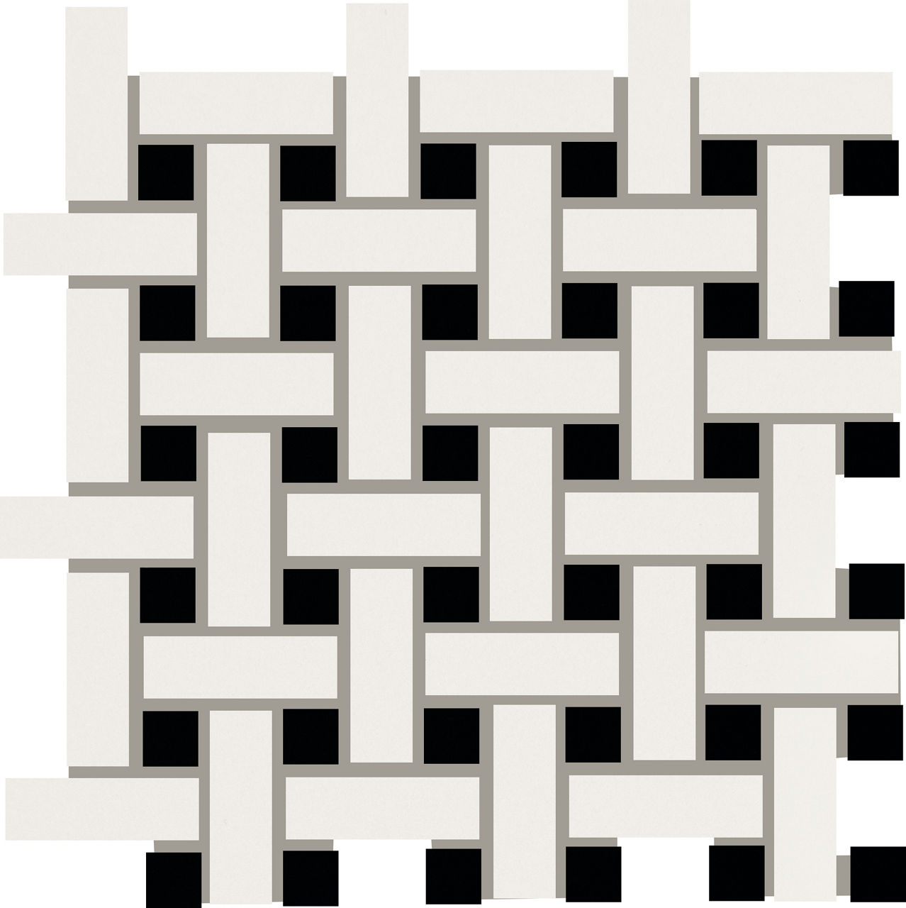 White / Black / Matte, Basketweave, Matte