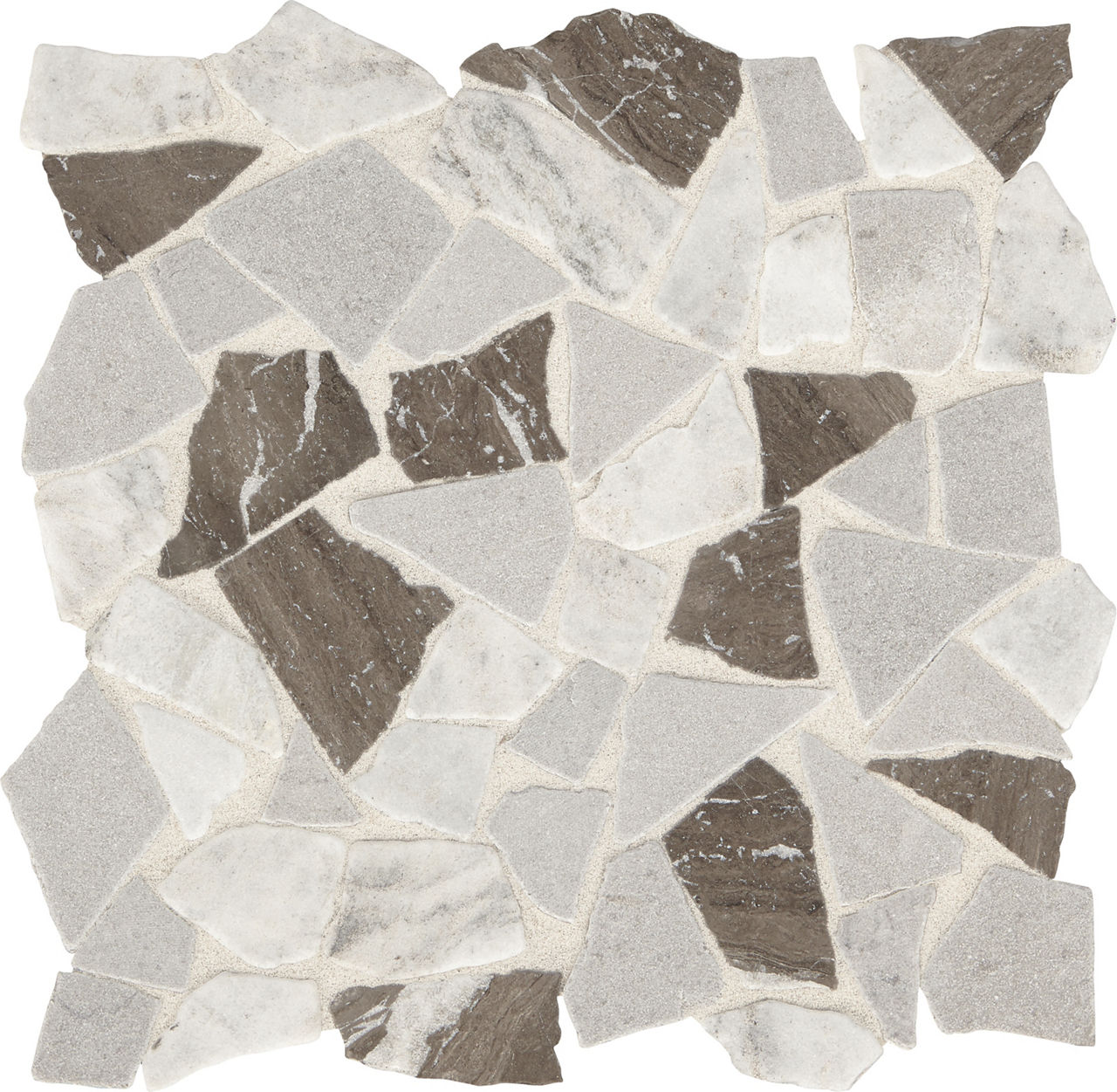 Reverent Taupe Bld, River Pebble, Irregular Shape, Tumbled, Mix