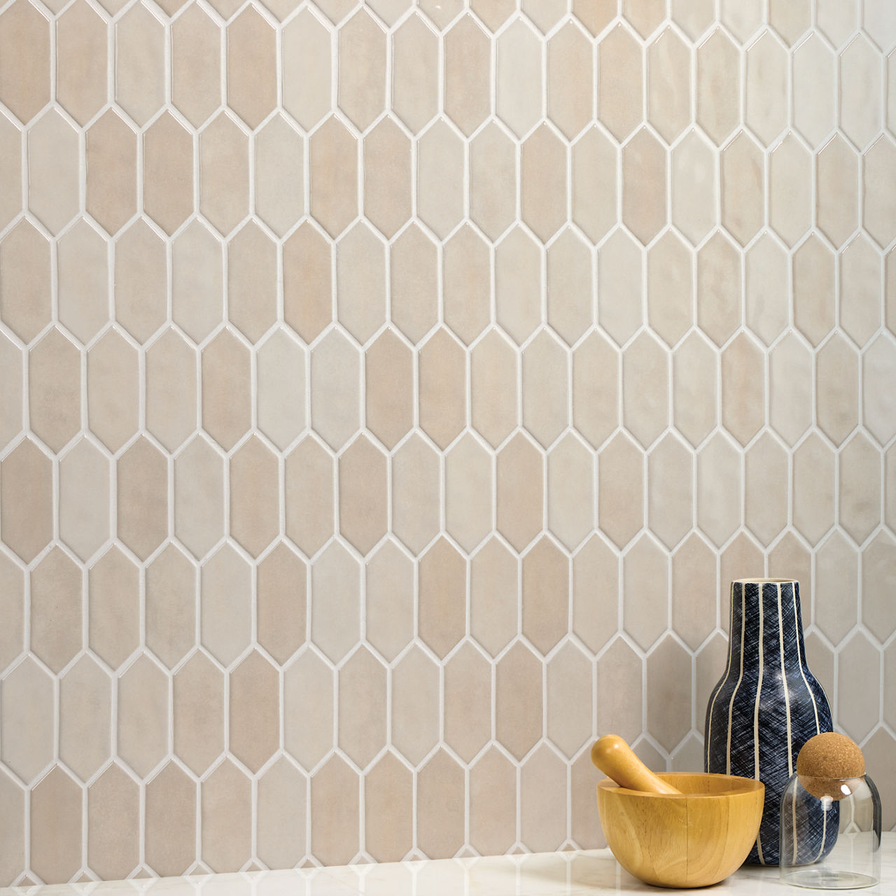 Almond, Picket, 2X5, Glossy