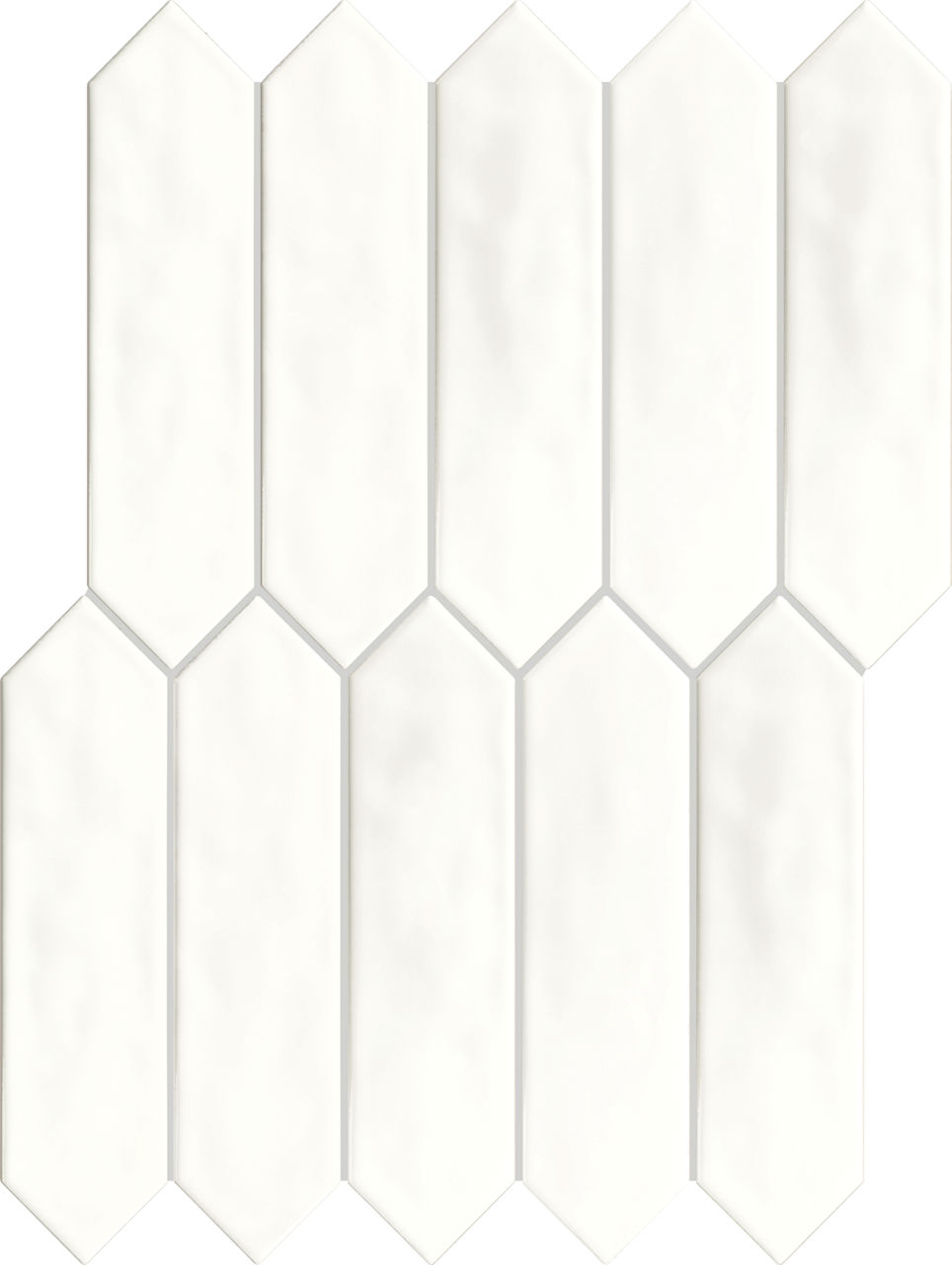 Arctic White, Picket, 3X12, Undulated, Glossy