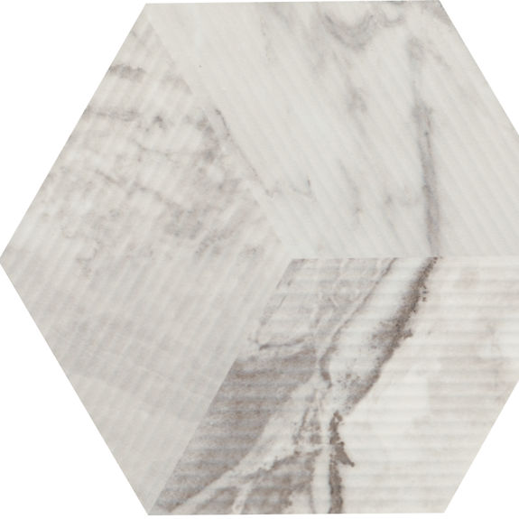 Zion Gray 8X9 Matte Marble Look Hexagon Porcelain Tile | Divinium by Daltile
