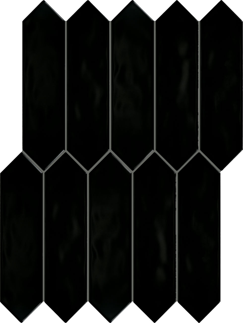 Matte Black, Picket, 3X12, Undulated, Matte