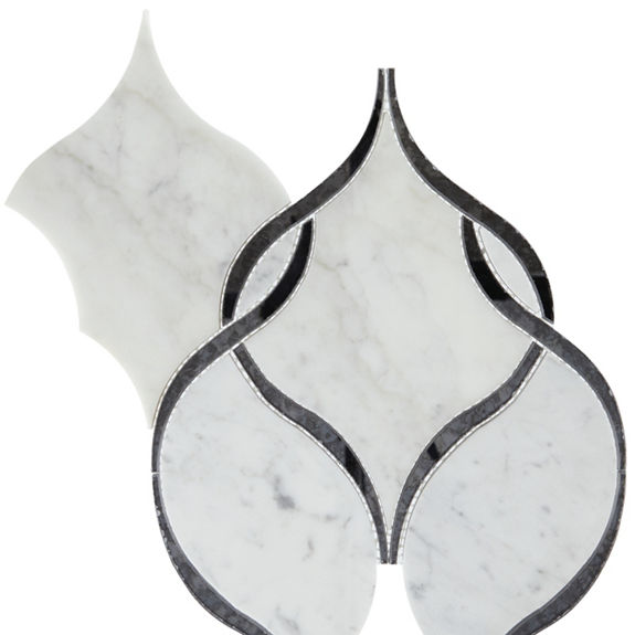 Carrara White/Black Ant Mirror