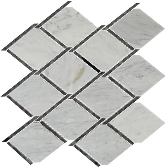 Carrara White/Black Ant Mirror