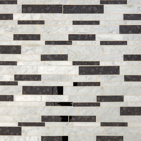 Carrara White/Black Ant Mirror