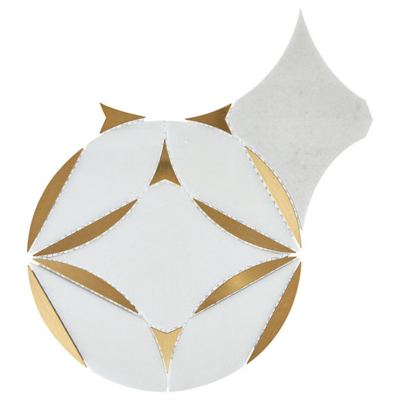 Thassos White/ Brass